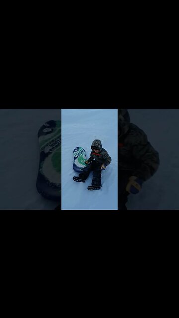 Sledding with "pistola" #shorts #sledding