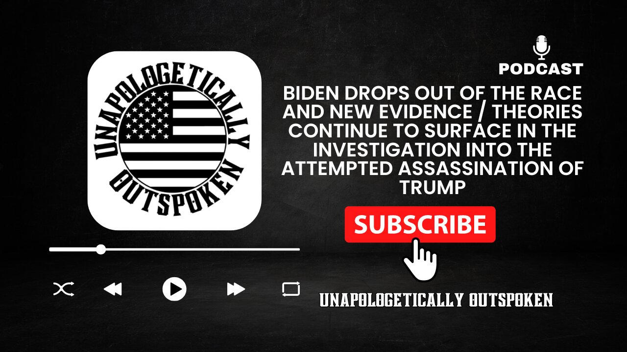 BIDEN DROPS OUT OF THE RACE AND NEW EVIDENCE SURFACE ON THE THE ATTEMPTED ASSASSINATION OF TRUMP