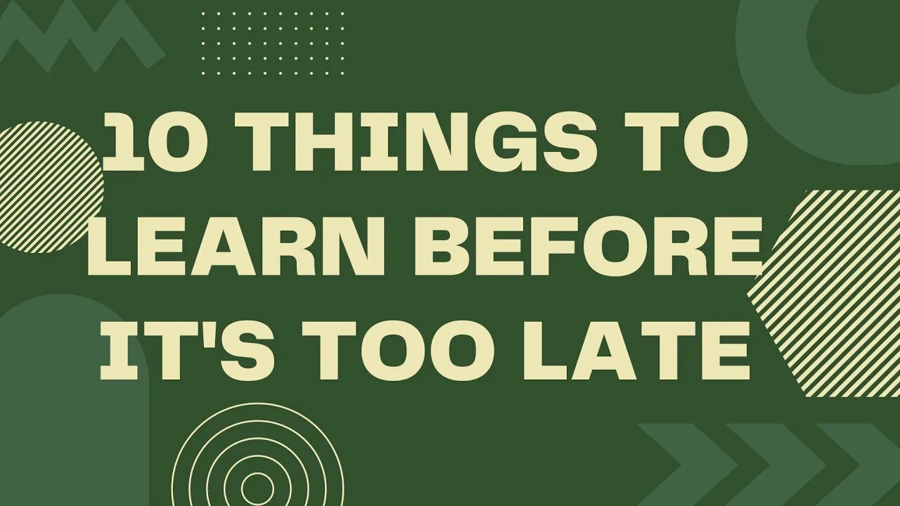 One MINUTE. 2023 10 things to learn before it's too late