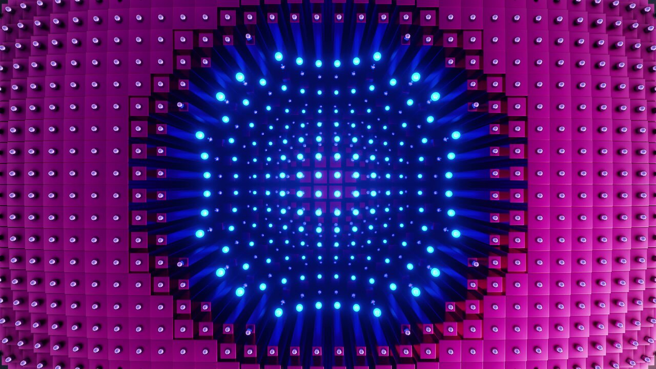 cool neon spheres and cube grid effect vj loop | free seamless 4k uhd screensaver vj loop