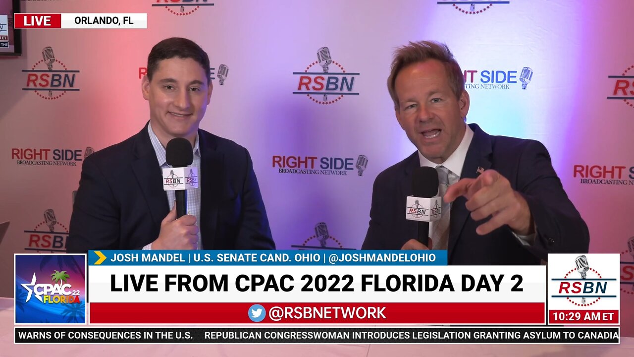 U.S. Senate Candidate in Ohio Josh Mandel Interview with RSBN's own Brian Glenn at CPAC 2022 in FL