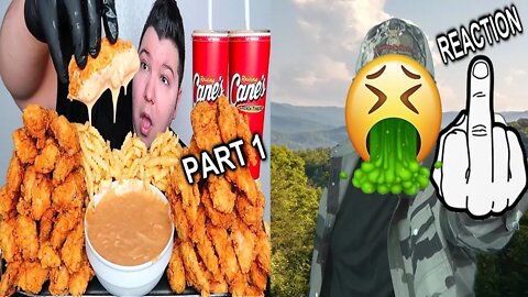 Raising Cane's Fried Chicken With Sauce - TBCEVR - Mukbang (More Nikocado) (PART 1) REACTION! (BBT)