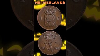 Netherlands 1 Cent 1864.#shorts #coinnotesz