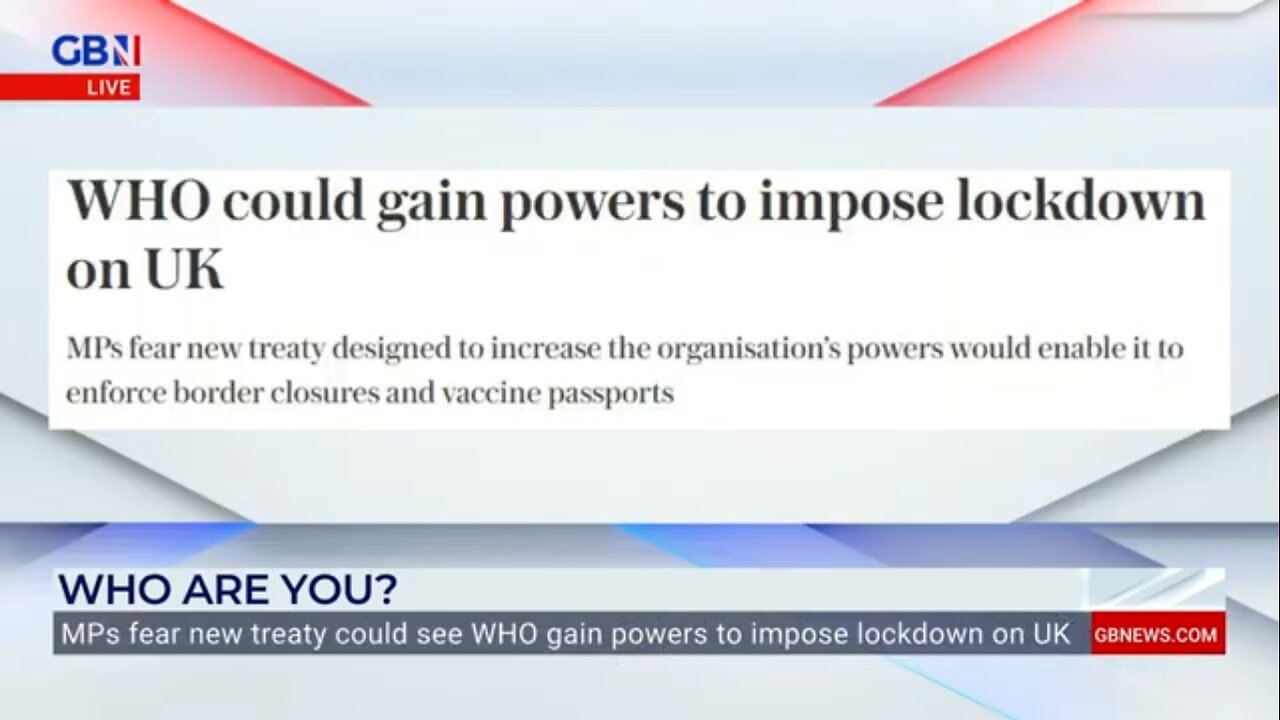 Lockdowns to be imposed on the UK by WHO under a new treaty