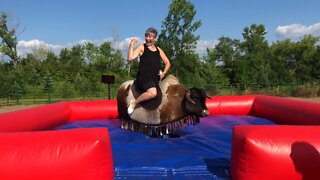 Mo riding a bull !!!!