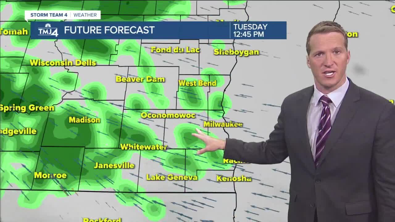 Light rain this morning, heavier storm tonight