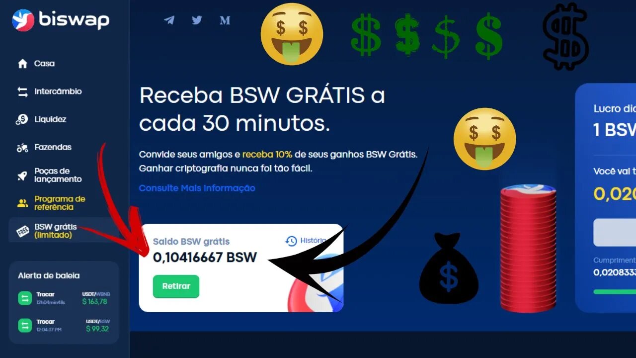 BiSwap - Esse token pode valorizar muito e você pode ganhar de graça muitos BSW!