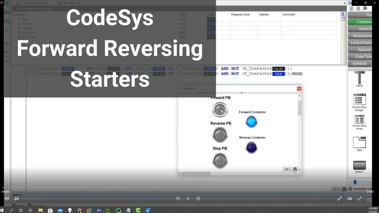 Forward Reversing Starter Control Logic CodeSys V3