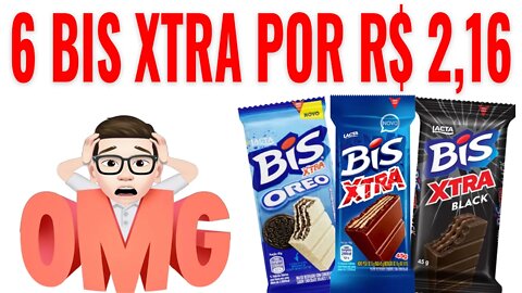 6 BIS XTRA POR R$ 2,16 NAS LOJAS AMERICANAS COM CUPOM!