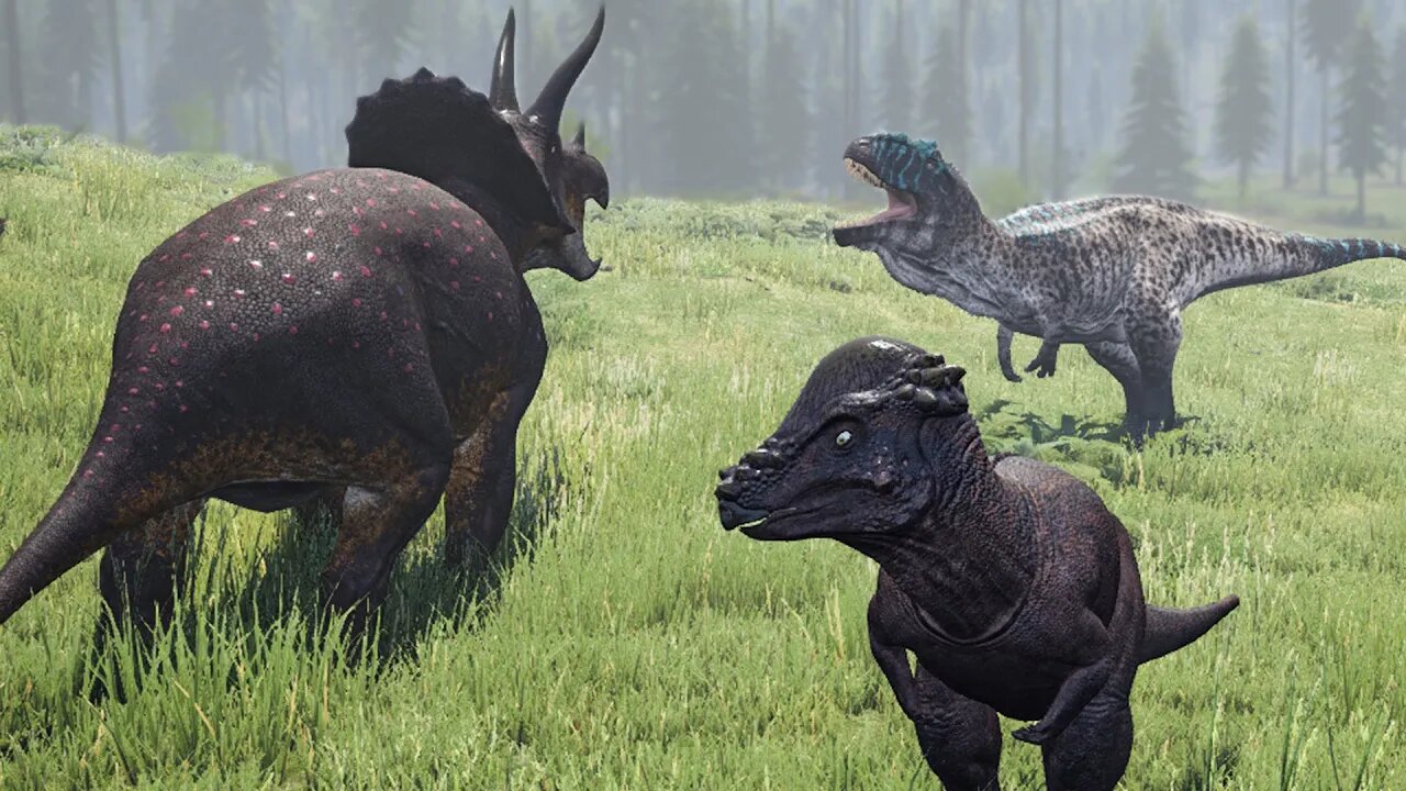 Grupo de Paquicefalossauro, Fomos Atacados por Giganotossauros - The Isle