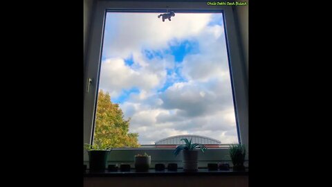 Time-lapse of beautiful blue sky in Germany.