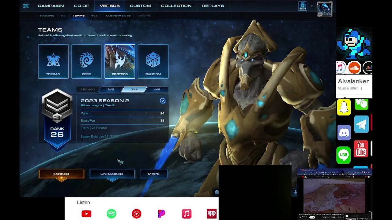 Starcraft 2 AI - Alvalanker Stream, Chill, Music, History, Comdy
