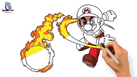 How to Draw Fire Mario - Super Mario