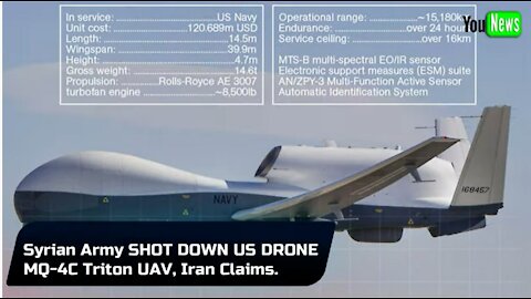 Syrian Army SHOT DOWN US DRONE MQ-4C Triton UAV.