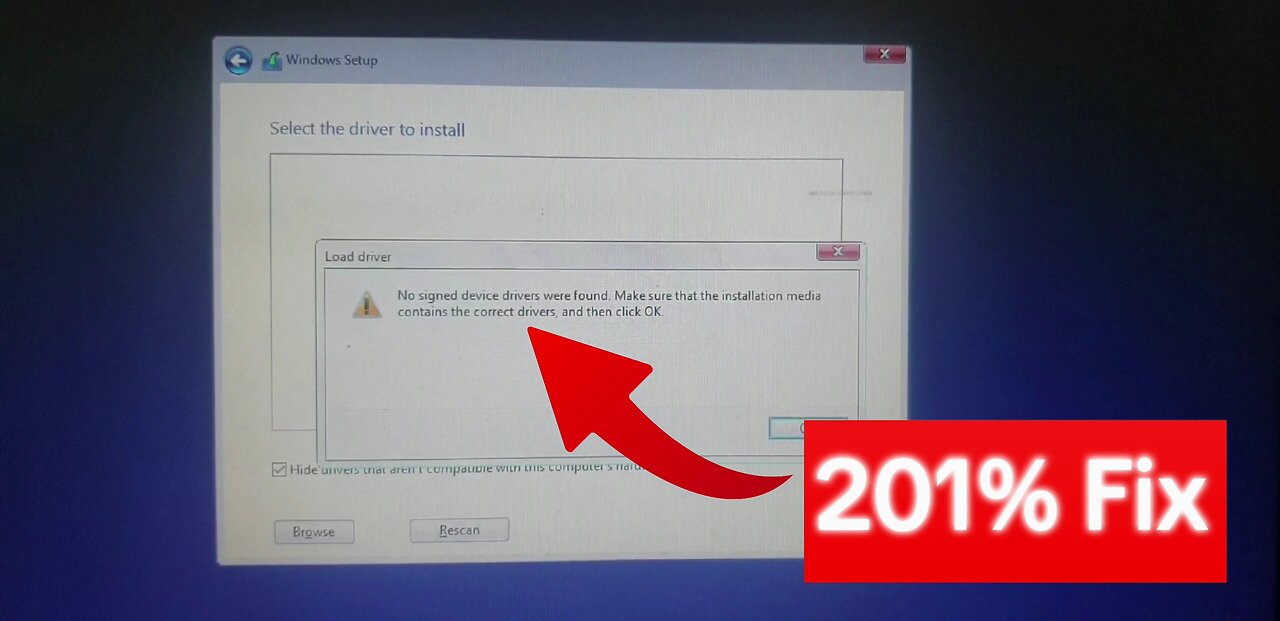 No signed device drivers were found Windows Install | Fix no signed device drivers were found