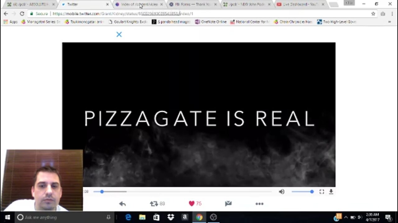 'PizzaGate! WARNING! New Podesta Video! I have reported to the FBI!' - alan nowhere - 2017