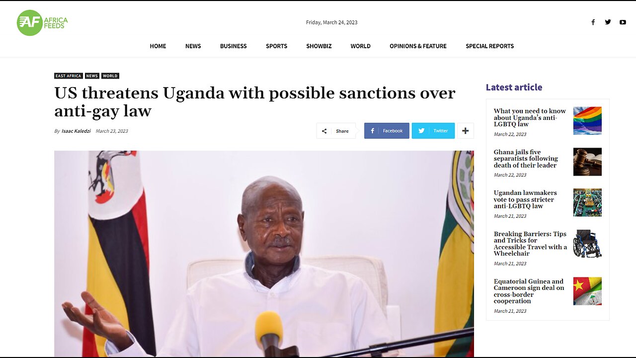 US THREATENS UGANDA WITH POSSIBLE SANCTIONS😒🤡