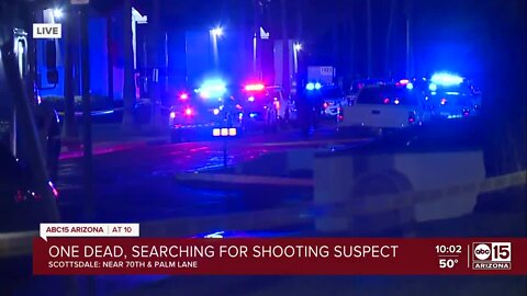 One dead, suspect outstanding after shooting near Scottsdale and McDowell roads