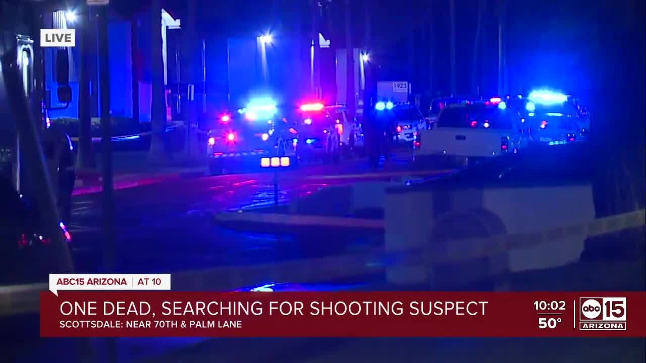 One dead, suspect outstanding after shooting near Scottsdale and McDowell roads