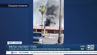 Storage unit containing ammo catches fire behind Mesa gun store