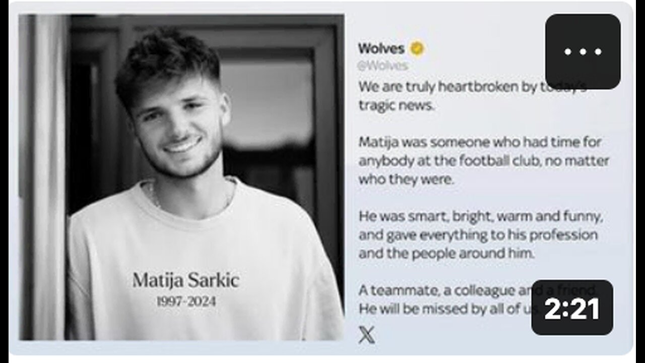 Millwall, Montenegro goalkeeper Matija Sarkic dies at 26...