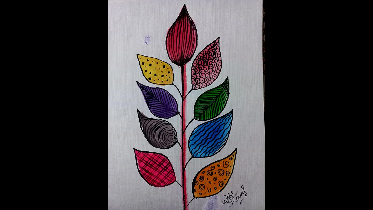 Multicolour leaves painting ❤️💐💕