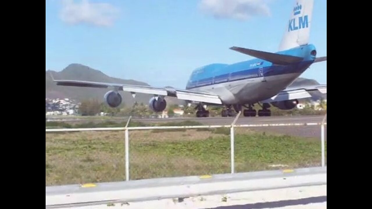 A KLM 747 Blowing Me Away At Maho Beach in St. Maarten Netherland Antilles In 2006