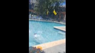 Grandpa, OUCH! No bellyflops for Bella Boo!!! Bella Bellyflop!