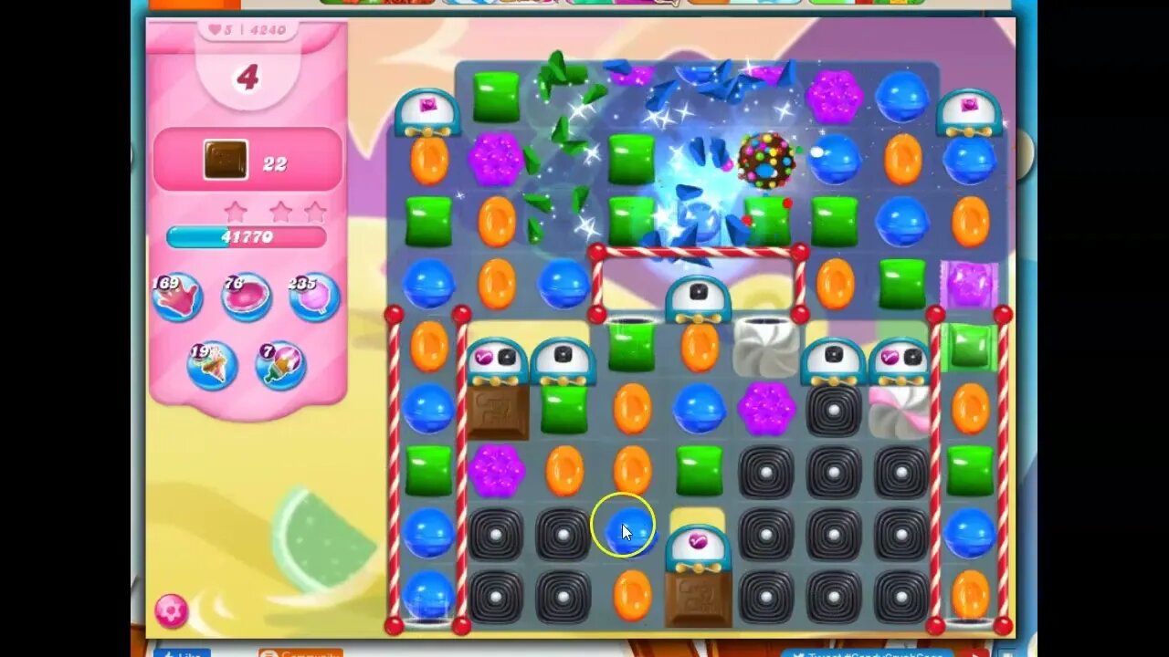 Candy Crush Level 4240 Talkthrough, 24 Moves 0 Boosters