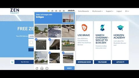 Utilize o navegador #brave e ganhe o dobro de #zencash no #faucet da #horizen.
