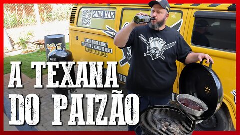 Paizão e sua nova churrasqueira, a Texana da Grill Land.