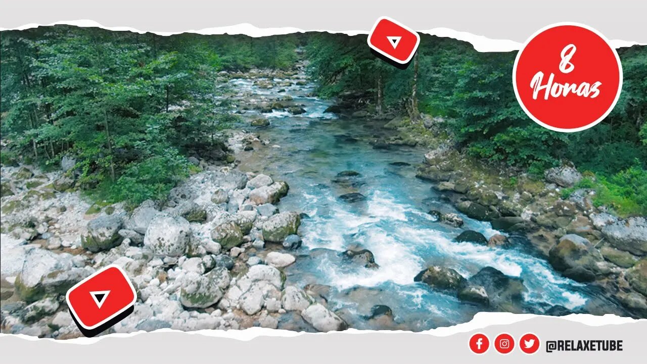 🎧 SOM DA ÁGUA NA MONTANHA IDEAL PARA RELAXAR, MEDITAR OU DORMIR 💧 SONS DA ÁGUA RELAXANTE 🕒 8 HORAS