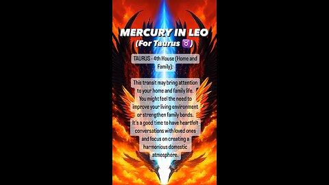 MERCURY in LEO for TAURUS ♉️ (4th house) #taurus #home #astrology #tarotary