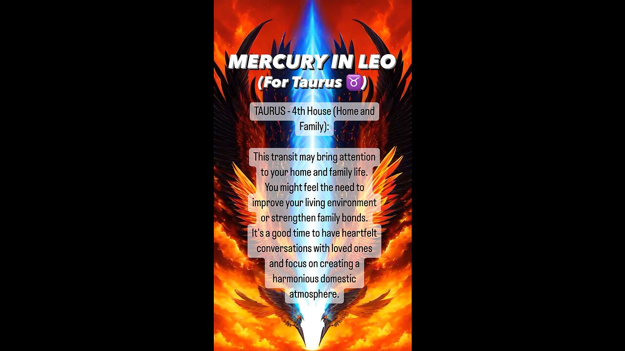 MERCURY in LEO for TAURUS ♉️ (4th house) #taurus #home #astrology #tarotary