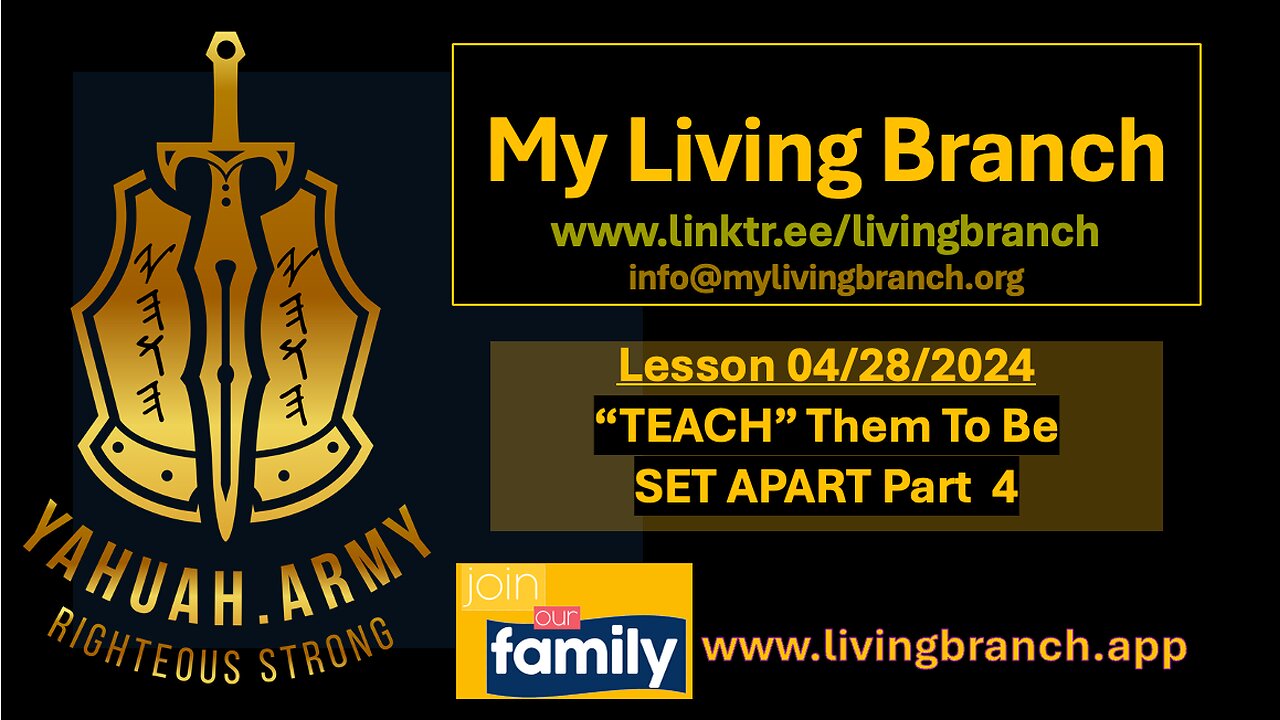 04-28-2024 TEACH THEM to be SET APART Part 4 DISTINCTION