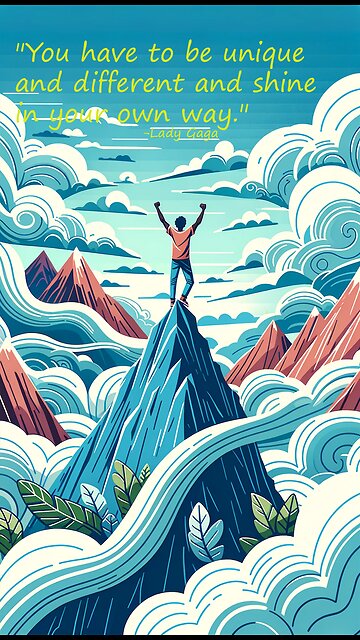 60-second inspirational - "You have to be unique and different and shine in your own way." #ladygaga