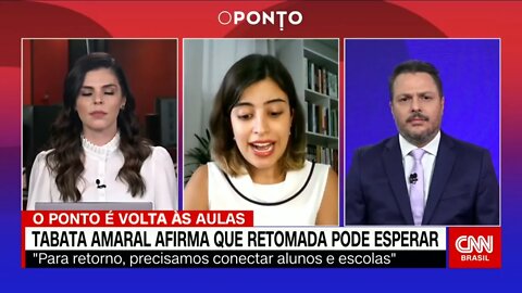 Lembranças: Renata Agostini e Caio Junqueira entrevistaram Kim Kataguiri e Tabata Amaral .