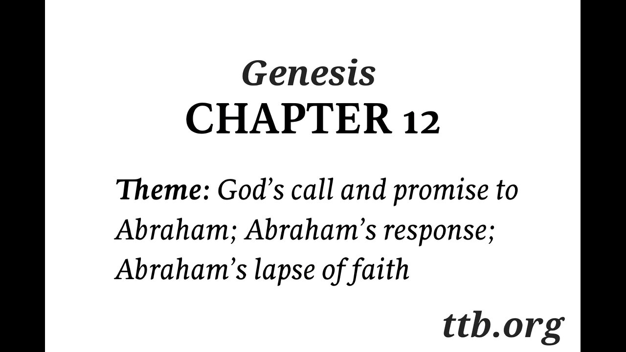 Genesis Chapter 12 (Bible Study)