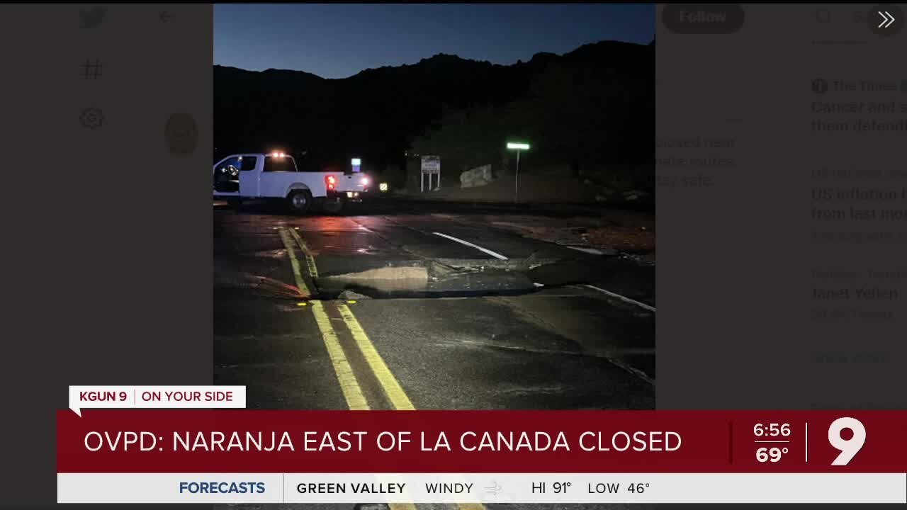 Hole in road shuts down Naranja Drive in both directions Wednesday