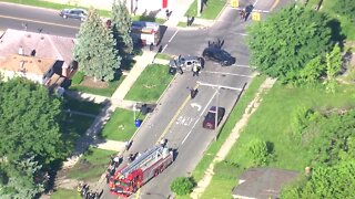 Several injuries reported after crash involving SUV, firetruck in Detroit