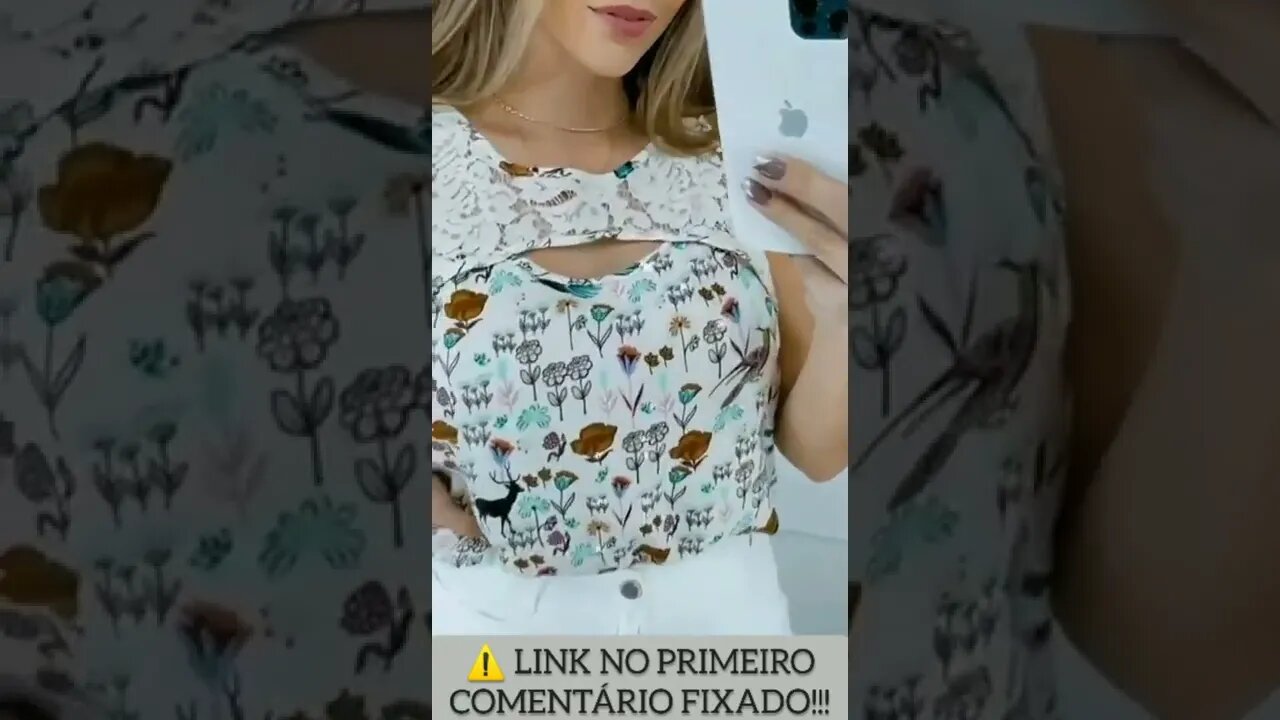 Regata Feminina Detalhe de renda encima Tecido de Viscose e abertura atrás/ Shopee