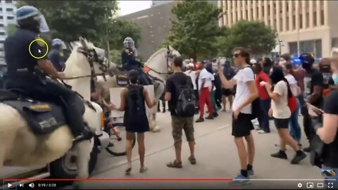 Police Horse Runs Over Girl Because He Was Forced By His Stupid Human