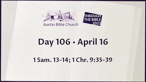 Through the Bible 2022 (Day 106)