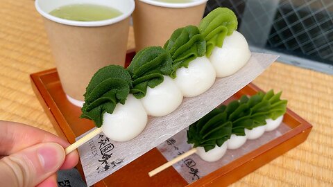 Japanese Street Food - how to make Green Tea Dumplings