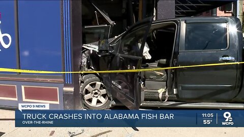 Driver crashes pickup into Alabama Fish Bar in Over-the-Rhine