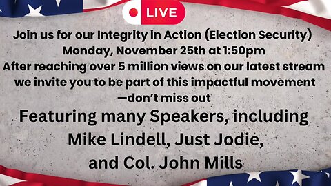 Live, Monday at 1:50pm! Election Security in action!
