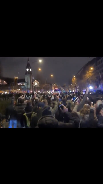 Hamburg, Germany: Thousands tonight, millions worldwide rallied today against covid tyranny
