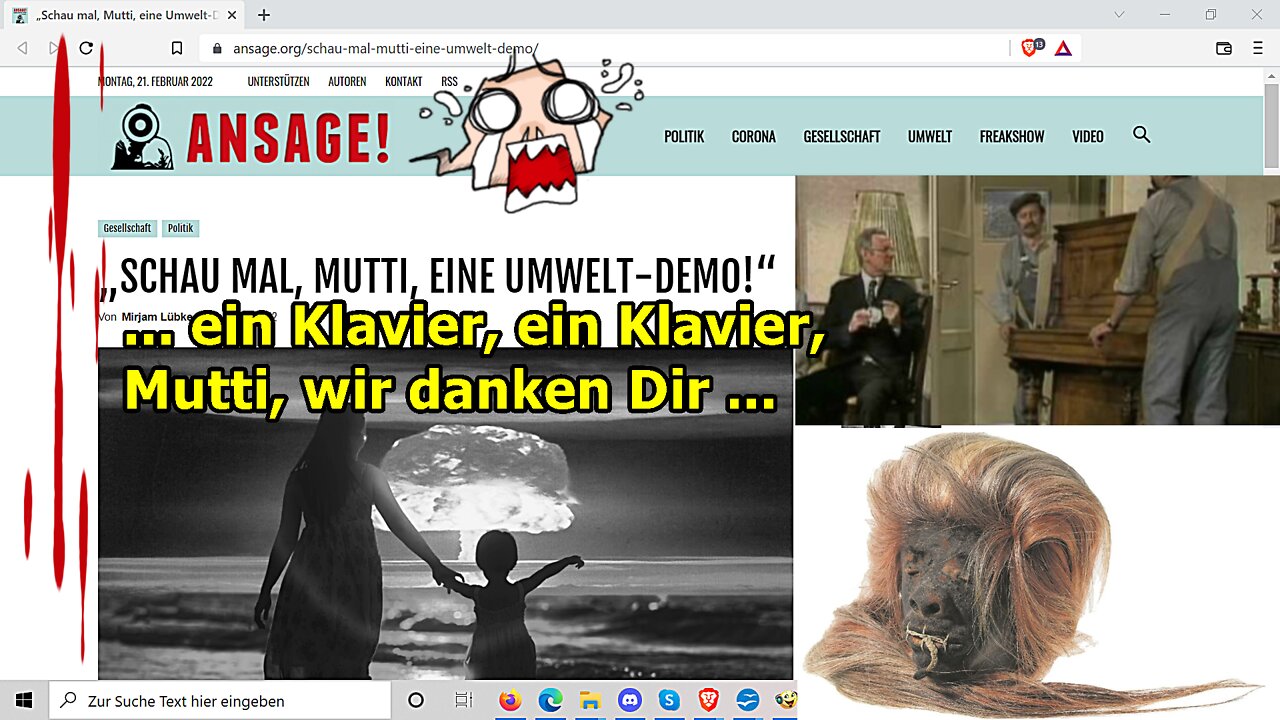 „Ein Klavier, ein Klavier, Mutti wir danken Dir, usw.!!!“ …