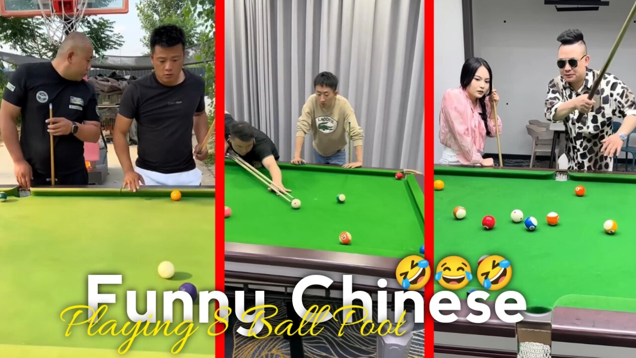 Chinese Playing 8 Ball Pool In Funny way 🤣🤣😂😂🤣