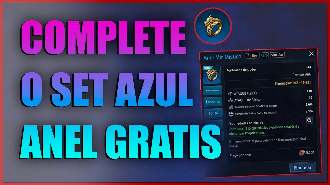 MIR4 Como Conseguir o Anel de Graca para Completar o SET AZUL FACIL Anel Pre Registro